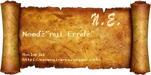 Neményi Ernő névjegykártya